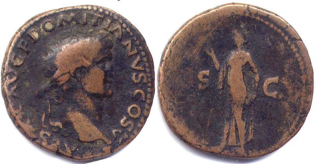moeda Império Romano Domitianus As