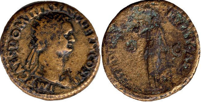 coin Roman Empire Domitianus Dupondius 