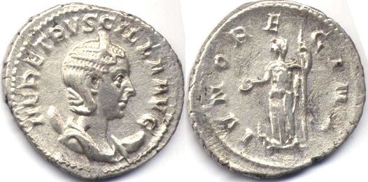 moeda Império Romano Herennia Etruscilla antoninianus