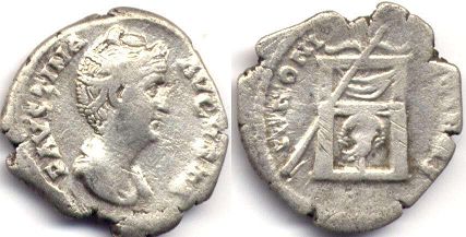 moeda Império Romano Faustina I denário