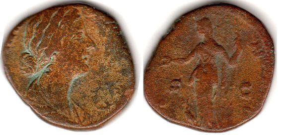 coin Roman Empire Faustina IIas