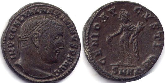 moeda Império Romano Galerius follis