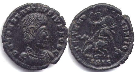 moeda Império Romano Constâncio Galo