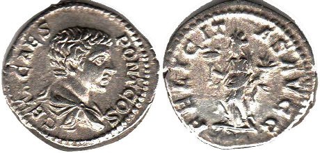 moeda Império Romano Geta denário