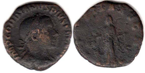 moeda Império Romano Gordiano IIIas