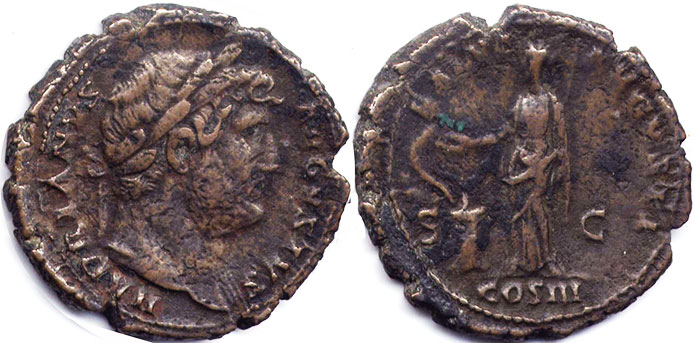 coin Roman Empire Hadrian As 