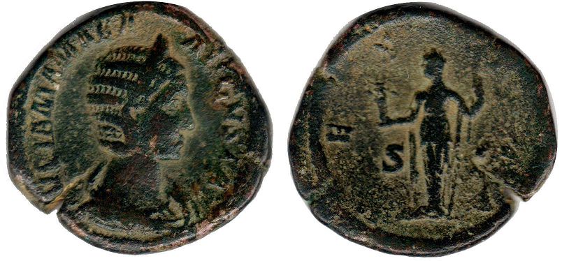 coin Roman Empire Julia Mamaea Sestertius 