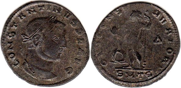 moeda Império Romano Constantino I, o Grande follis