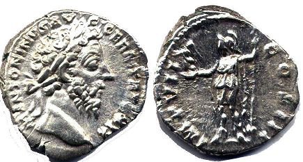 moeda Império Romano Marco Aurélio denário