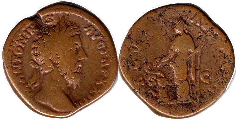 coin Roman Empire Marcus Aurelius Sestertius