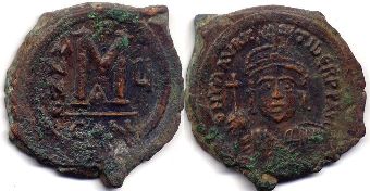 coin Byzantine Maurice follis