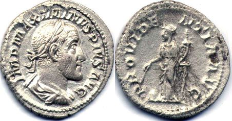 moeda Império Romano Maximinus I Thrax denarius