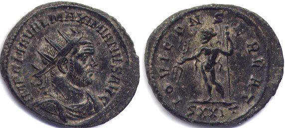 moeda Império Romano Maximiano antoninianus