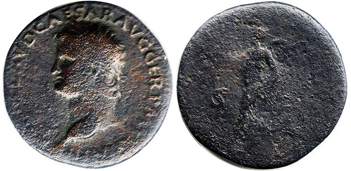 moeda Império Romano Nero Dupondius