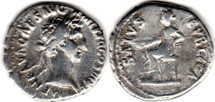 moeda Império Romano Nerva denário