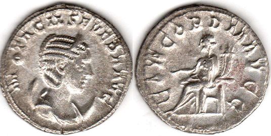 moeda Império Romano Otacilia Severa antoninianus