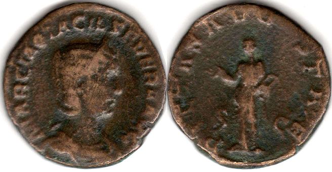 moeda Império Romano Otacilia Severa Sestertius