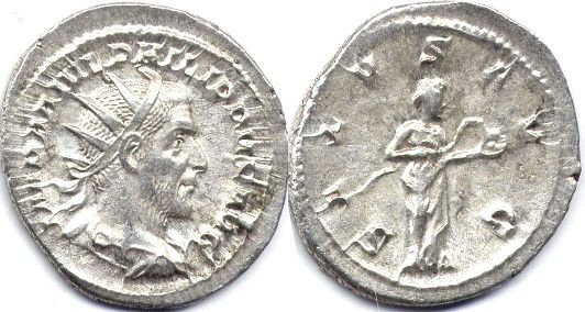 moeda Império Romano Philipp I o árabe antoninianus