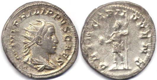 moeda Império Romano Philip IIantoninianus