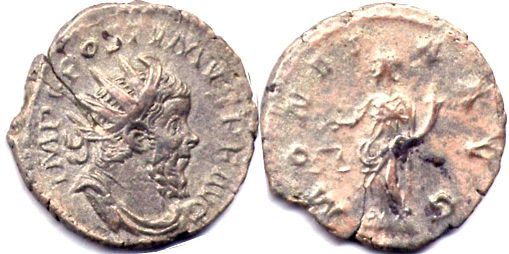 moeda Império Romano Postumus antoninianus