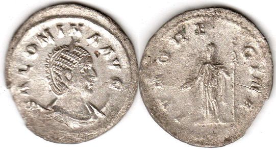 moeda Império Romano Salonina antoninianus