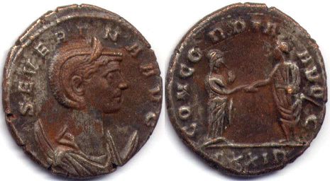 moeda Império Romano Severina antoninianus