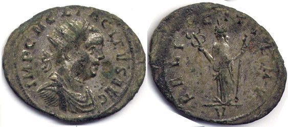 moeda Império Romano Tácito antoniniano