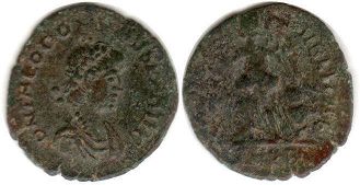 moeda Império Romano Teodósio I, o Grande