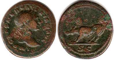 moeda Império Romano Trajano Quadrans