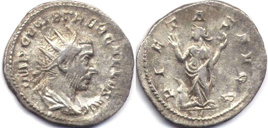moeda Império Romano Trebonianus Gallus antoninianus