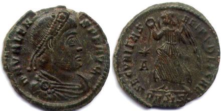 moeda Império Romano Valens