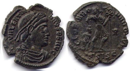moeda Império Romano Valentiniano I