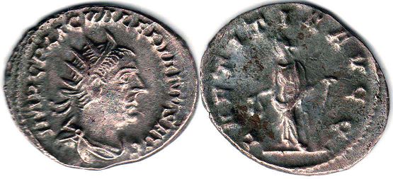 moeda Império Romano Valerian antoninianus