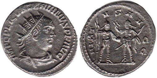 moeda Império Romano Valerian antoninianus