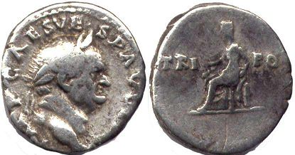 coin Roman Empire Vespasianus denarius