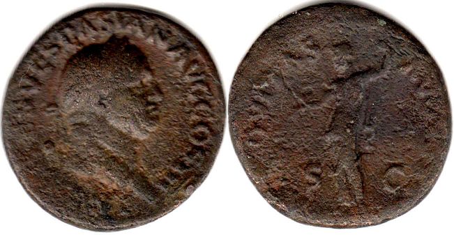 coin Roman Empire Vespasianus as