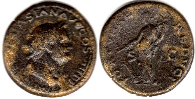 coin Roman Empire Vespasianus dupondius