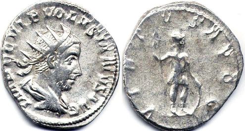 coin Roman Empire Volusianus antoninianus