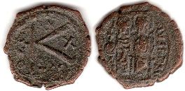 coin Byzantine Emperor Justin II half follis