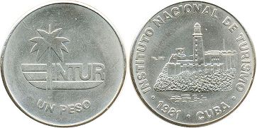 moneda Cuba 1 peso 1981