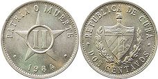 moneda Cuba 2 centavos 1983