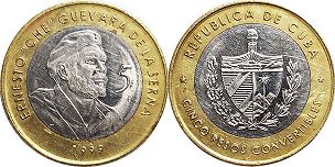 moneda Cuba 5 pesos 1999