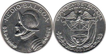 moneda Panamá 1/2 balboa 1993 moneda Panamá 1/2 balboa 1993