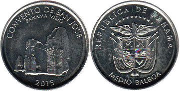 moneda Panamá 1/2 balboa 2015 Convento de San Jose moneda Panamá 1/2 balboa 2015 Convento de San Jose