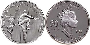 moneda canadiense conmemorativa 50 centavos 2002