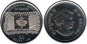 moneda canadiense conmemorativa 25 centavos 2015