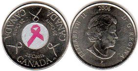 moneda canadiense conmemorativa 25 centavos 2006