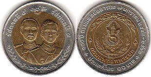 moneda Thailand 10 baht 2000 moneda Thailand 10 baht 2000