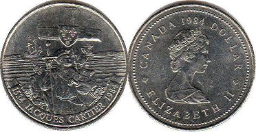 moneda canadiense conmemorativa 1 dólar 1984