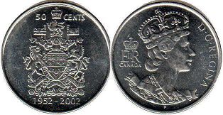 moneda canadiense conmemorativa 50 centavos 2002